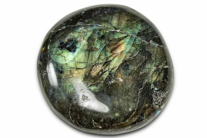 Flashy, Polished Labradorite Palm Stone - Madagascar #334209